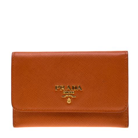 orange prada|orange Prada wallet.